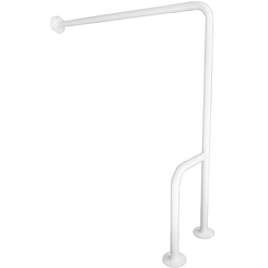 Griff für Behinderte, der an Boden und rechter Wand befestigt wird, Durchmesser 32, 80 cm, Faneco, weißer Stahl