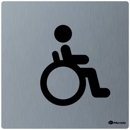 Oznaczenie toalety dla niepełnosprawnych ze stali nierdzewnej