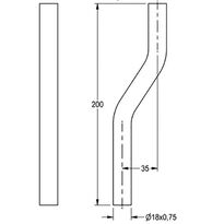 Rura spłukująca wygięta AQUALINE 