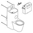 Zestaw sanitarny Franke umywalka + miska WC z lejową miską ustępową umieszczoną centralnie