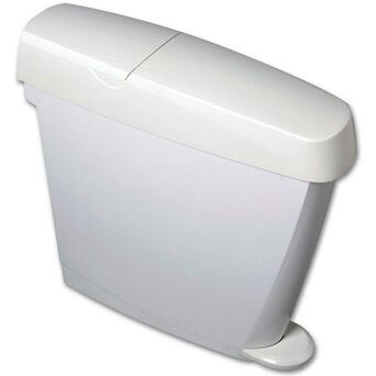Cubo de basura para desechos higiénicos de 20 litros P+L Systems plástico blanco