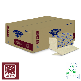 ZZ Bulkysoft Havana Forte paper towel 2-ply made of recycled paper, 4000 pieces with large sheets.