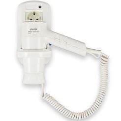 Hotel hair dryer with socket Starmix HFTW12 S 1200 W, white ABS plastic