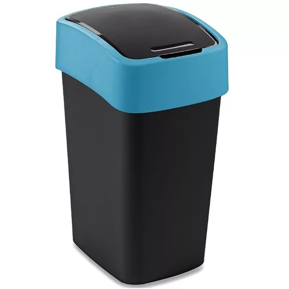 Koš na odpadky Curver FLIP BIN 25 litrů, černý/modrý plast