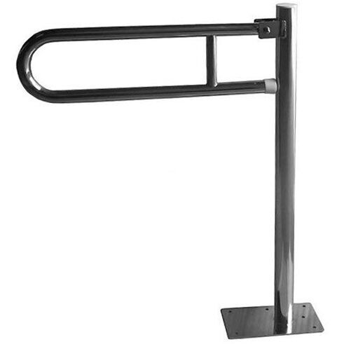 Soporte para discapacitados abatible montado en el suelo Faneco fi 25 70 x 80 cm, acero inoxidable mate