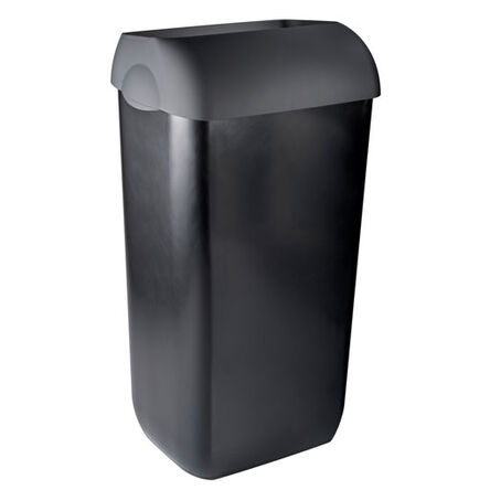 Cubo de basura de 23 litros de plástico negro Marplast
