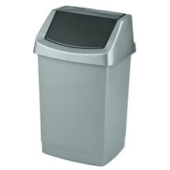 Müllbehälter 25 Liter Curver CLICK-IT Kunststoff silber-grafit