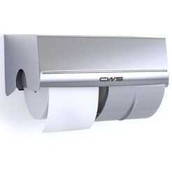 Dispensador de papel higiénico 2 rollos CWS Hygiene, acero inoxidable mate