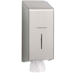Pojemnik na papier toaletowy składany Kimberly Clark PROFESSIONAL, stal nierdzewna matowa