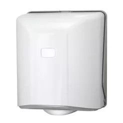 Zásobník na uteráky v rolke so systémom dávkovania jedného útržku MIDI Sanitario, biely ABS plast