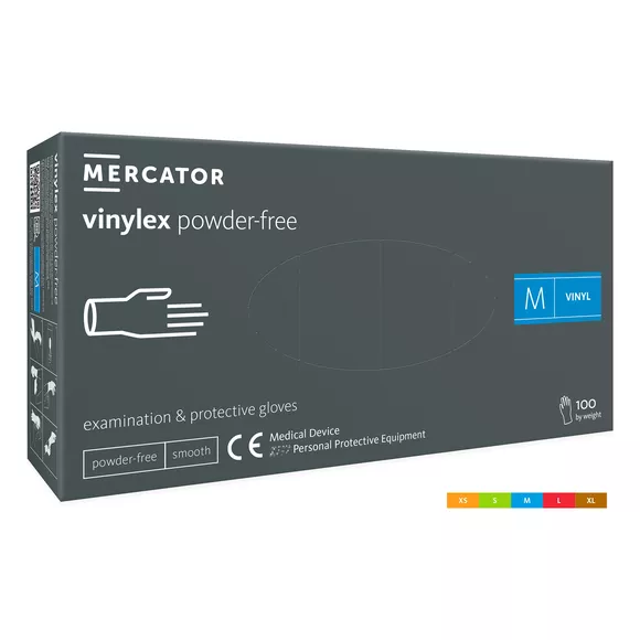 Vinyl disposable gloves, powder-free, transparent 100 pcs. Size XL