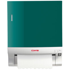 Podajnik na ręczniki papierowe w rolce CWS Hygiene, zielone tworzywo ABS