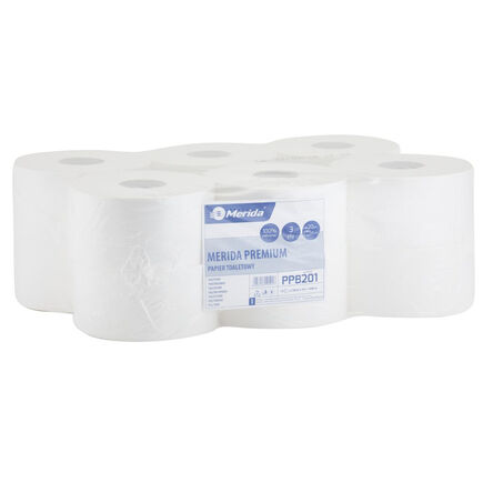 Papier toaletowy Merida Premium 12 szt. 3 warstwy 120 m średnica 20 cm biały celuloza