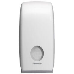 Zásobník na skladaný toaletný papier Kimberly Clark AQUARIUS, biele ABS plast