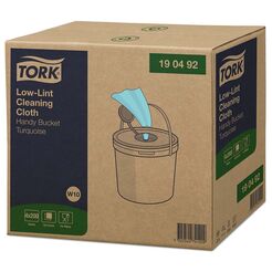 Low-Lint Celaning Cloth in a bucket Tork turquoise (bucket + contribution)