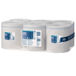Papierhandtuch für leichte Verschmutzungen in großer Rolle Tork 6 Stück 1-lagig 275 m weißes Zellstoff + Altpapier
