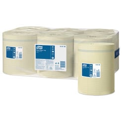 Papierhandtuch in Minirolle Tork 6 Stück 1-lagig 300 m gelbe Altpapier