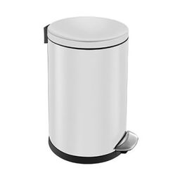 Trash can 3 litres TOP SILENT LUNA steel white