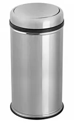 Metal bin with rotating lid 45 liters Sanitario, polished stainless steel