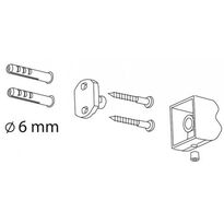 Biała naścienna szczotka do czyszczenia toalet ze szklanym pojemnikiem i metalowym uchwytem
