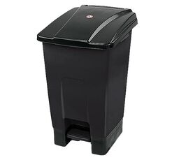 Open Pedal Bin with Two Wheels 70 Liters Black