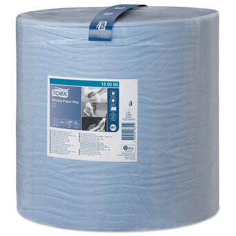 Paño de papel en rollo grande para suciedad moderada Tork 2 capas 510 m celulosa azul + papel reciclado