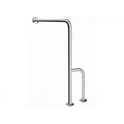 Wall-floor right-hand grip for the disabled, diameter 32, 75 x 80 cm, Bisk polished steel.