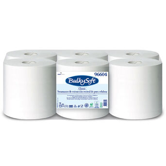 Toalla de papel en rollo Bulkysoft Classic 6 unidades. 1 capa 300 m blanco celulosa