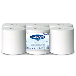 Papierhandtuchrolle Bulkysoft Classic 6 Stück 1-lagig 300 m weiß Zellulose