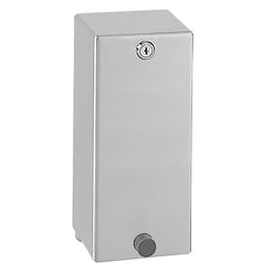 Dispensador de jabón colgante a prueba de vandalismo 1000 ml KWC Heavy Duty, acero inoxidable mate