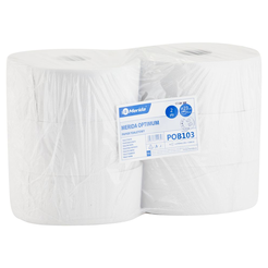 Toilettenpapier Merida Optimum 6 Rollen 2-lagig 210 m Durchmesser 23 cm weiß Altpapier
