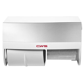 Pojemnik na papier toaletowy 2 rolki CWS boco plastik biało - srebrny