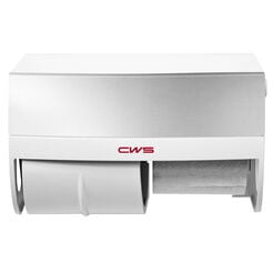 Dispensador de papel higiénico 2 rollos CWS Hygiene, material ABS blanco y plateado