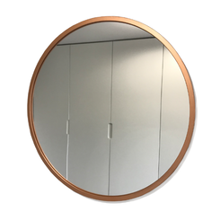 Zrcadlo do koupelny Faneco Scandi v měděné barvě 600 x 600 mm