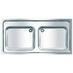 Franke commercial double-bowl sink 600 x 1000 x 1200 mm