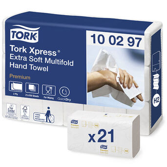 Papierhandtuch ZZ Tork Xpress Multifold 2-lagig 2100 Stück extra weiches weißes Zellstoff