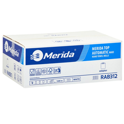 Papierová utierka na rolke s adaptérom Merida Top Automatic maxi 6 ks 2 vrstvy 240 m biela celulóza