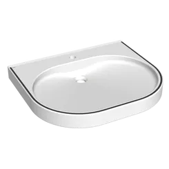 Lavabo para baños sin barreras con borde KWC Miranit, blanco