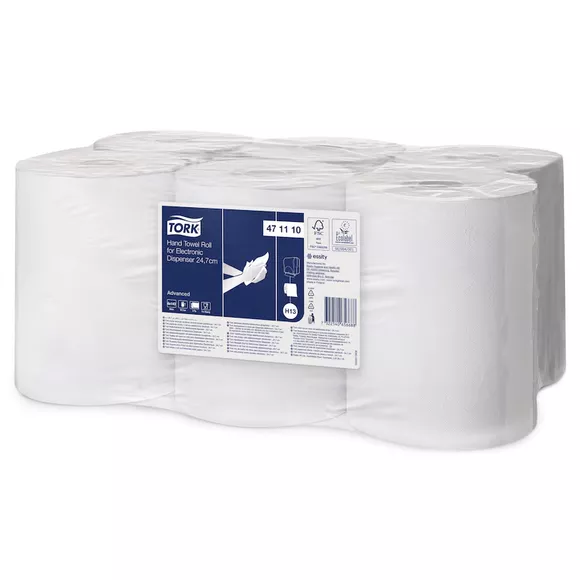 Ręcznik w roli do dozownika elektronicznego Tork 6 szt. 2 warstwy 143 m biała makulatura