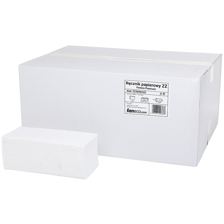Folded paper towel Faneco Premium 3000 pcs. white cellulose 