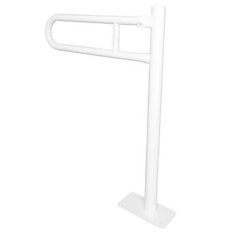 Klappbarer freistehender Haltegriff für Menschen mit Behinderungen, Durchmesser 32, 80 x 80 cm, Faneco, weißer Stahl