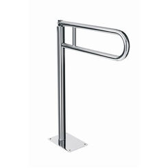 Floor-mounted folding handle for the disabled, diameter 32, length 60 cm, Bisk brand, polished steel.