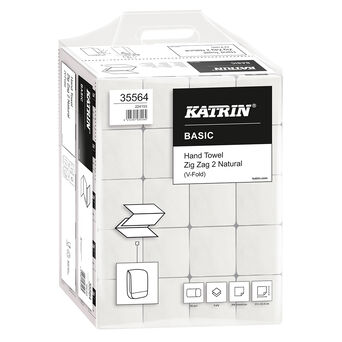 Papierhandtuch ZZ Katrin Basic Zig Zag, 2-lagig, 4000 Stück, weiß, aus Altpapier