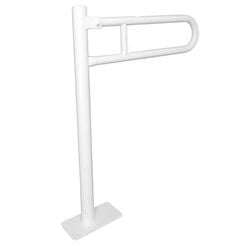 Faltbarer Bodenhandlauf für Menschen mit Behinderungen, montiert auf dem Boden, Faneco ⌀ 25 mm, 80 × 70 cm, Stahl in Weiß