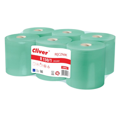 Paper towel roll - Lamix Cliver 6 pcs. 1 layer 130 m green recycled paper