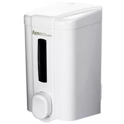 Dispensador de jabón líquido 0,5 litros Faneco ECO, plástico blanco