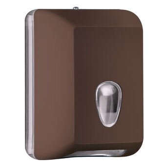 Pojemnik na papier toaletowy w listkach Marplast plastik brązowy