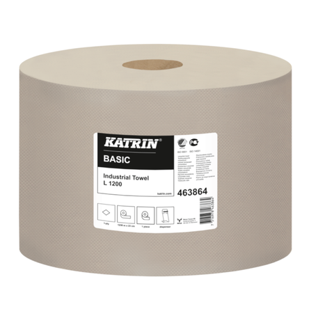 Czyściwo papierowe w rolce Katrin Basic 1230 m 1 warstwa makulatura naturalny biały
