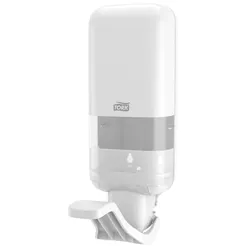 Dispensador de jabón y desinfectante con brazo dispensador Tork, plástico ABS blanco