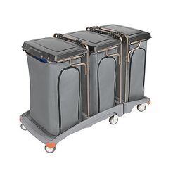 Carro de residuos triple con tapa y bolsa protectora 3 × 120 litros Splast